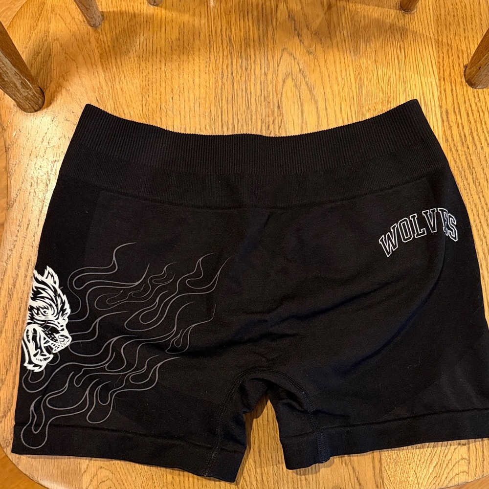 Darc Sport Black Shorts with Wolf Graphic